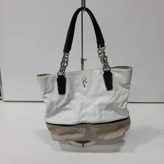 Simply Vera by Vera Wang Tan/White Leather Tote image number 1