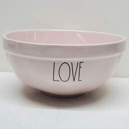 Pink 10 in. LOVE Ceramic Magenta Bowl Rae Dunn Artisan Collection