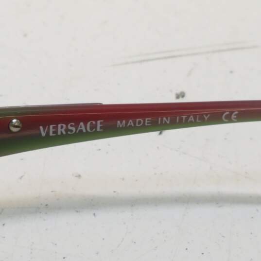 Versace Purple Silver Rectangular Eyeglasses Frame image number 4
