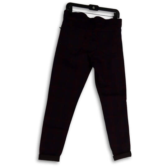 NWT Womens Purple Blue Plaid Regular Fit Pockets Denim Skinny Jeans Size 8 image number 2