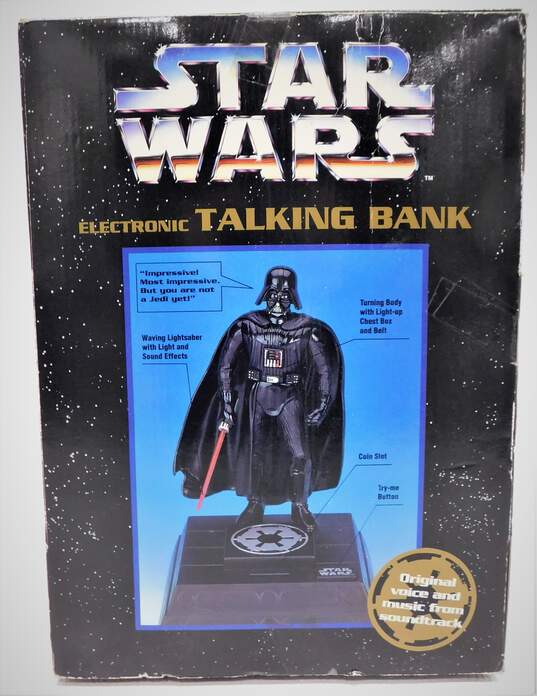 Vintage 1996 Star Wars Darth Vader Electronic Talking Bank IOB image number 2