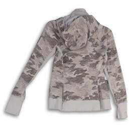 Womens Gray Camouflage Long Sleeve Front Pockets Full-Zip Hoodie Size XS alternative image