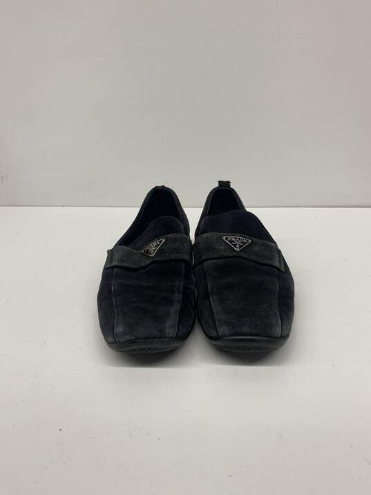 Authentic Prada Black Loafer Suede M7 image number 3