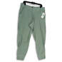 NWT Womens Green Flat Front Elastic Waist Pockets Jogger Pants Size XL image number 2