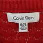 Calvin Klein Red Cotton Blend Open Knit Pullover Sweater WM Size XL NWT image number 3