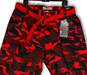 NWT Mens Red Black Camouflage Belted Pockets Bermuda Shorts Size 40 image number 3