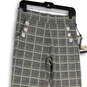 NWT Womens White Green Plaid Pull-On Straight Leg Trouser Pants Size S image number 2