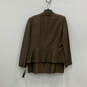 NWT Womens Brown Long Sleeve Peak Lapel Two Piece Skirt Suit Set Size 16 image number 2