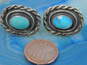 Artisan 925 Southwestern Turquoise Cabochon Rope Oval Cuff Links 12.7g image number 4