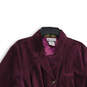 Womens Purple Long Sleeve Collared Belted Toggle Front Jacket Size 2X image number 3