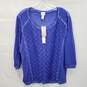 Chico's Lydia Lace 3/4 Sleeve Purple Fashion Top Women's Size 2 NWT image number 1