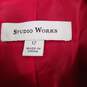 STUDIO WORKS WOMEN'S JACK OF HEARTS RED SUEDE LOOKING POLYESTER ZIP UP JACKET SIZE 12 NWT image number 3