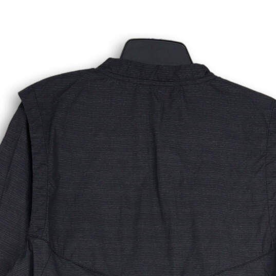 Womens Black Long Sleeve Pullover Baseball Windbreaker T-Shirt Size M image number 4