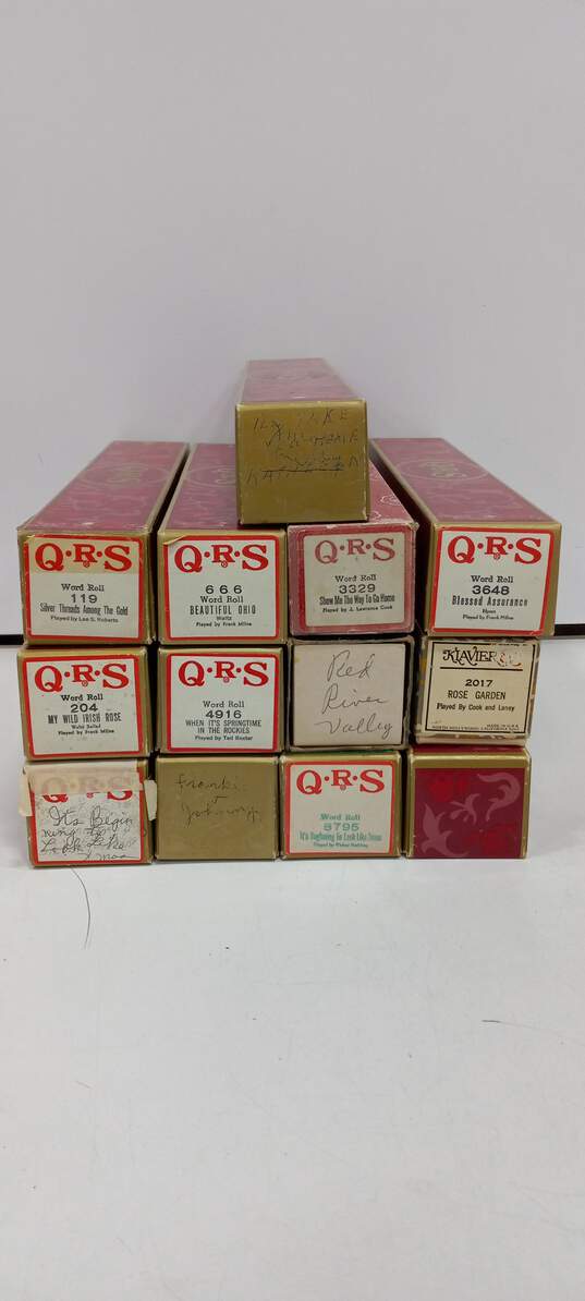 Bundle of 13 QRS Player Piano Scrolls w/Boxes image number 3