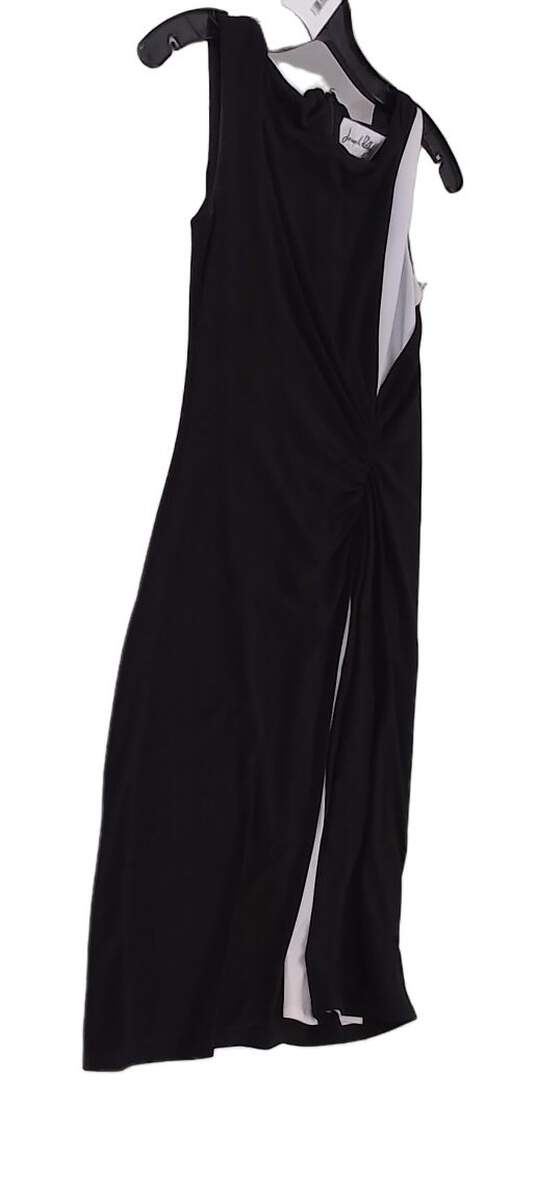 Womens Black White Round Neck Sleeveless Casual Tank Dress Size 6 image number 3