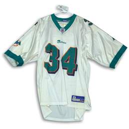 NFL Reebok Mens White Aqua Dolphins Jersey #34 Williams Size L