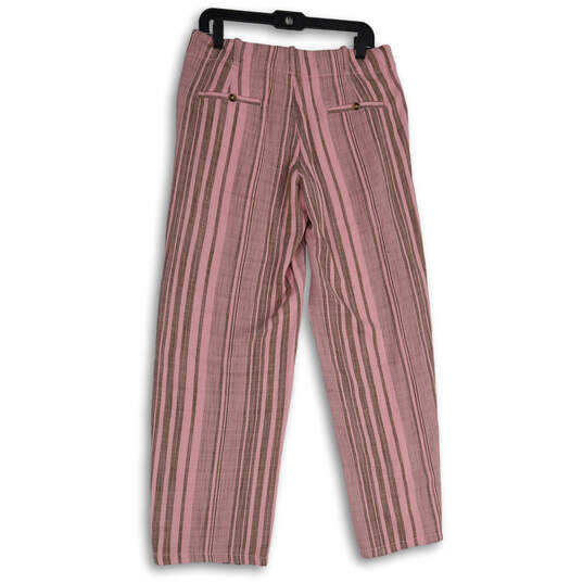 NWT Womens Pink Flat Front Slash Pockets Wide-Leg Ankle Pants Size 6 image number 2