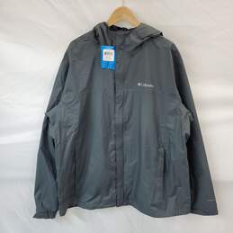 Men's Columbia Gray Hooded Jacket Windbreaker Size XL NWT