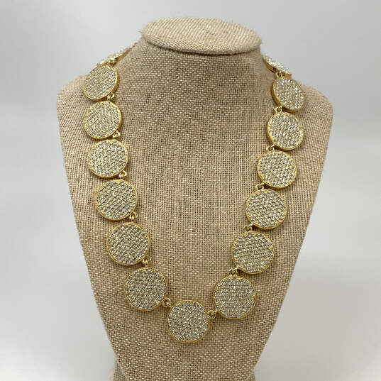 Designer Kate Spade Gold-Tone Rhinestone Pave Bright Spot Collar Necklace image number 1