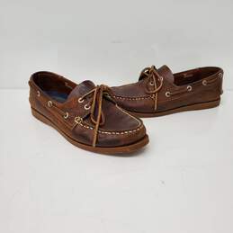 G.H Bass & Co. WM's Leather Brown Flats Size 9.5 alternative image