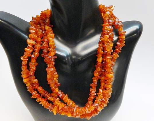 Artisan Honey Amber Raw Nugget Bead Necklace 40.7g image number 1