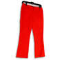 Womens Red Flat Front Pockets Stretch Bootcut Leg Trouser Pants Size 2 image number 1