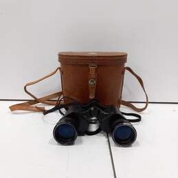 Vintage Binolux Fully Coated 4022 7x35 367 At 1000Yds No. 31140 Binoculars In Leather Carrying Case (With Broken Strap)