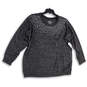 NWT Woemns Gray Heather Studded Long Sleeve Pullover Sweater Sz 3X(22-24) image number 1