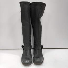 Steve Madden Women's BUCKEYEE Black Soft Leather Knee-High Boots Size 8