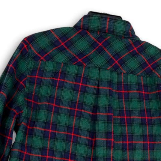 Mens Multicolor Plaid Long Sleeve Flannel Collared Button-Up Shirt Size S image number 4