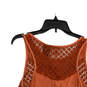 NWT Womens Orange Paisley Round Neck Sleeveless Tank Top Size Medium image number 4