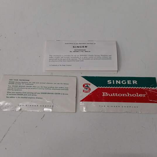 Singer Buttonholer Sewing Machine Attachment image number 3