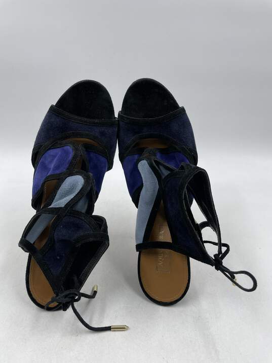 Authentic Aquazzura Blue Cut-Out Sandals W 10 image number 6