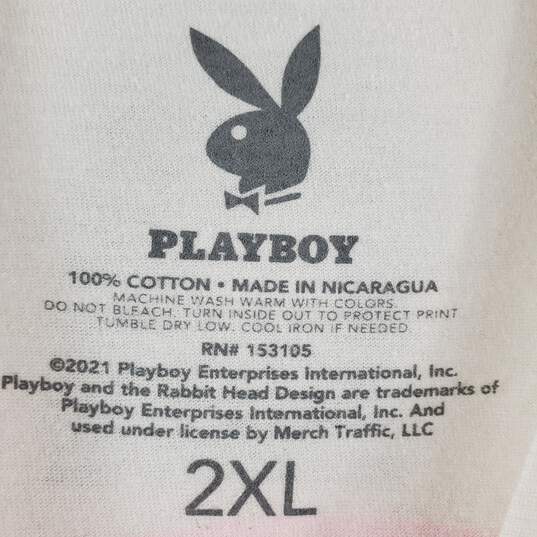 Play Boy Men White Graphic Tee 2XL NWT image number 2