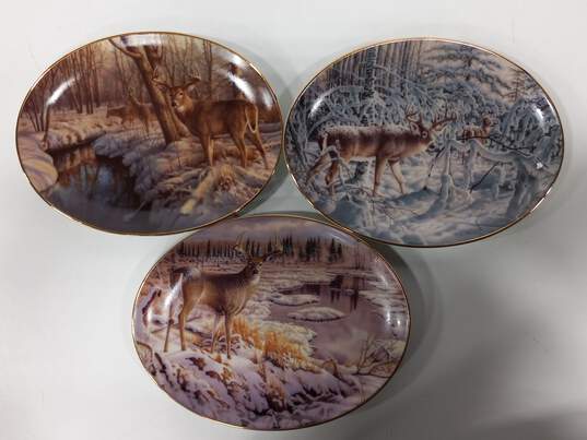 Bundle of 7 Bradford Exchange Woodland Tranquility Ceramic Plates image number 4