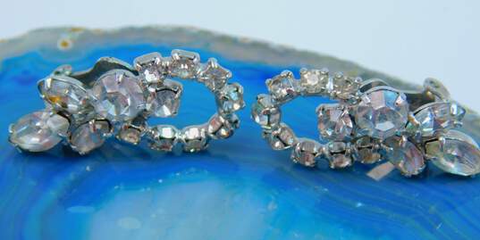 Vintage Robert & Fashion Pink & Clear Icy Rhinestone Clip-On Earrings Necklace & Bracelet 71.7g image number 4