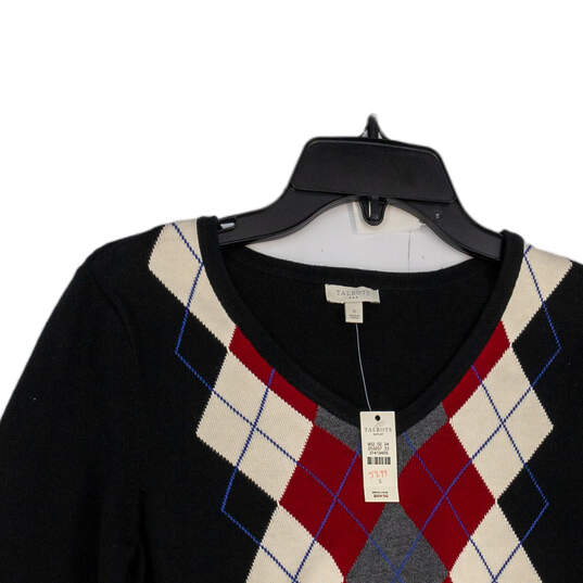 NWT Womens Multicolor Argyle Knitted V-Neck Pullover Sweater Size S image number 3