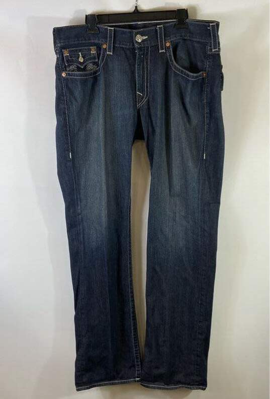 True Religion Blue Straight Jeans - Size 36 image number 1