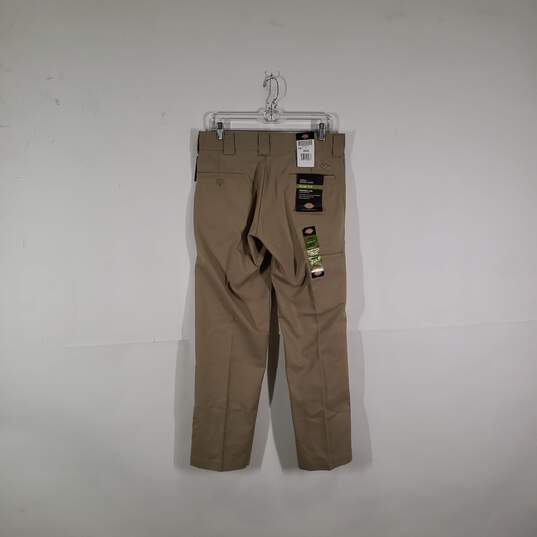 NWT Mens Twill Slim Fit Slash Pockets Flat Front Tapered Leg Work Pants Sz 30X30 image number 2