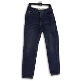 Womens Blue Denim Medium Wash 5 Pocket Design Skinny Leg Jeans Size 32