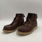 Mens 83605 Brown Leather Round Toe Lace-Up Classic Work Boots Size 14 image number 2