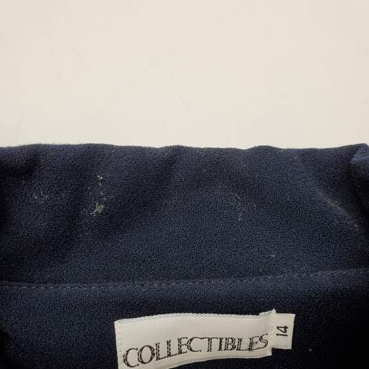 Vintage Collectibles Wool Full Button Long Navy Jacket Size 14 image number 5