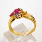 14K Yellow Gold Ruby & Diamond Accent Ring 3.4g image number 6