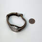 Desinger Fossil Silver-Tone Rhinestone Adjsutable Leather Strap Wristwatch image number 2