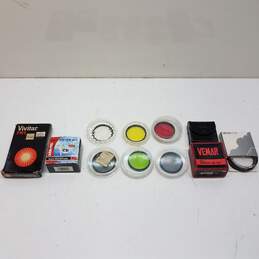 Camera Flash Kit with Lens Filters Carmex Hoya Vivitar Lot