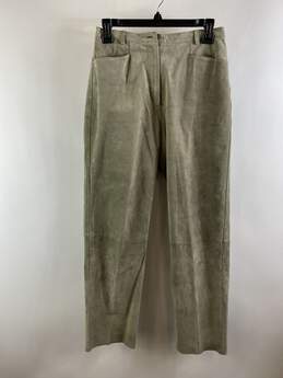 J. Jill Green Raw Leather Pants 6