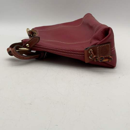 Dooney Bourke Womens Red Leather Inner Pockets Adjustable Zip Shoulder Purse image number 4
