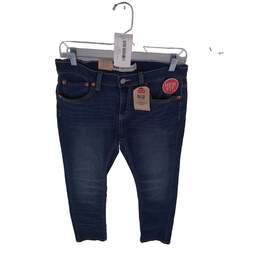 NWT Womens Blue Belt Loop Pockets Button Slim Taper Straight Jeans Size 29 alternative image