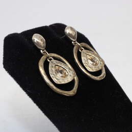 Chapin & Hollister Signed Sterling Glass Earrings - 9.8g alternative image