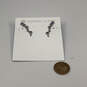 Designer Kendra Scott Silver-Tone Crystal Stone Drop Earrings With Dust Bag image number 2